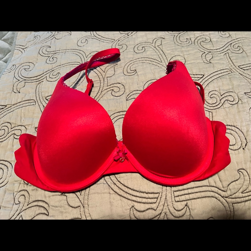 Bright red Victorias Secret push up bra - 36B